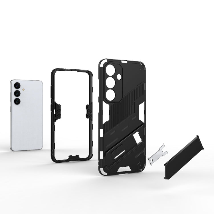 For Samsung Galaxy S24 5G Punk Armor 2 in 1 PC + TPU Shockproof Phone Case with Invisible Holder(Black) - Galaxy S24 5G Cases by PMC TechLife | Online Shopping South Africa | PMC TechLife