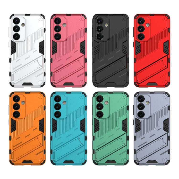 For Samsung Galaxy S24 5G Punk Armor 2 in 1 PC + TPU Shockproof Phone Case with Invisible Holder(White) - Galaxy S24 5G Cases by PMC TechLife | Online Shopping South Africa | PMC TechLife