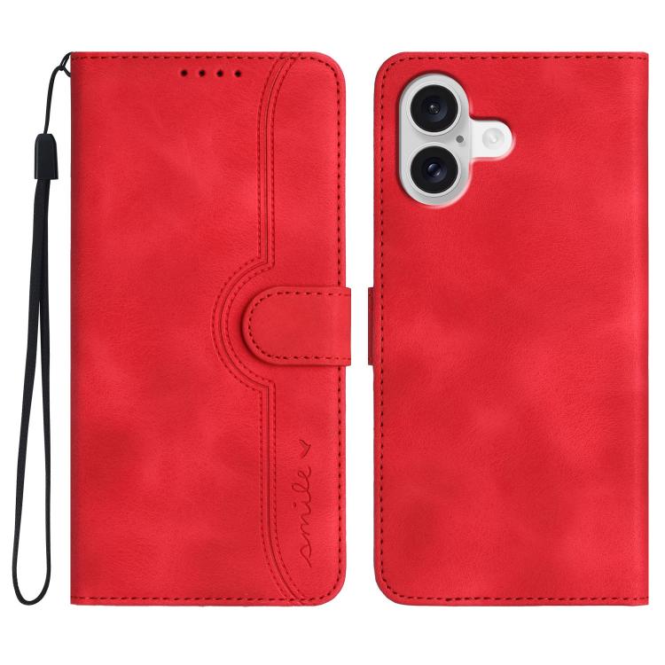 For iPhone 17 Heart Pattern Skin Feel Leather Phone Case(Red) - free shipping - PMc TechLife - Order now!