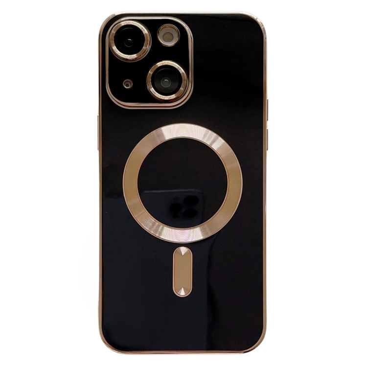 For iPhone 15 Magsafe Plating TPU Phone Case with Lens Film(Black) - iPhone 15 Cases by PMC TechLife | Online Shopping South Africa | PMC TechLife