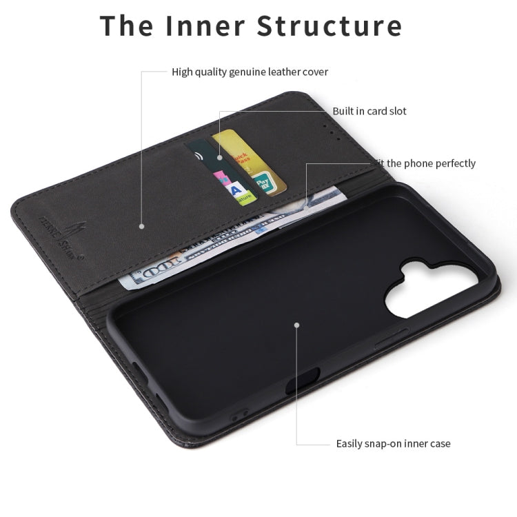 For iPhone 16 Fierre Shann Crocodile Texture Magnetic Genuine Leather Phone Case(Black) - free shipping - PMC Jewellery - Order now!