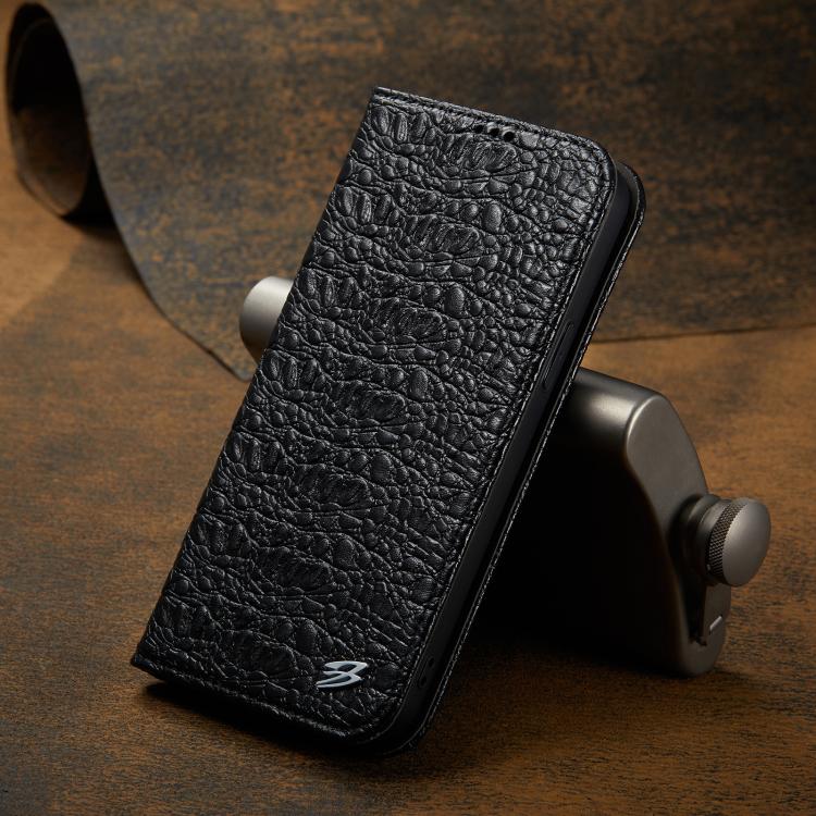 For iPhone 16e Fierre Shann Crocodile Texture Magnetic Genuine Leather Phone Case(Black) - free shipping - PMc TechLife - Order now!