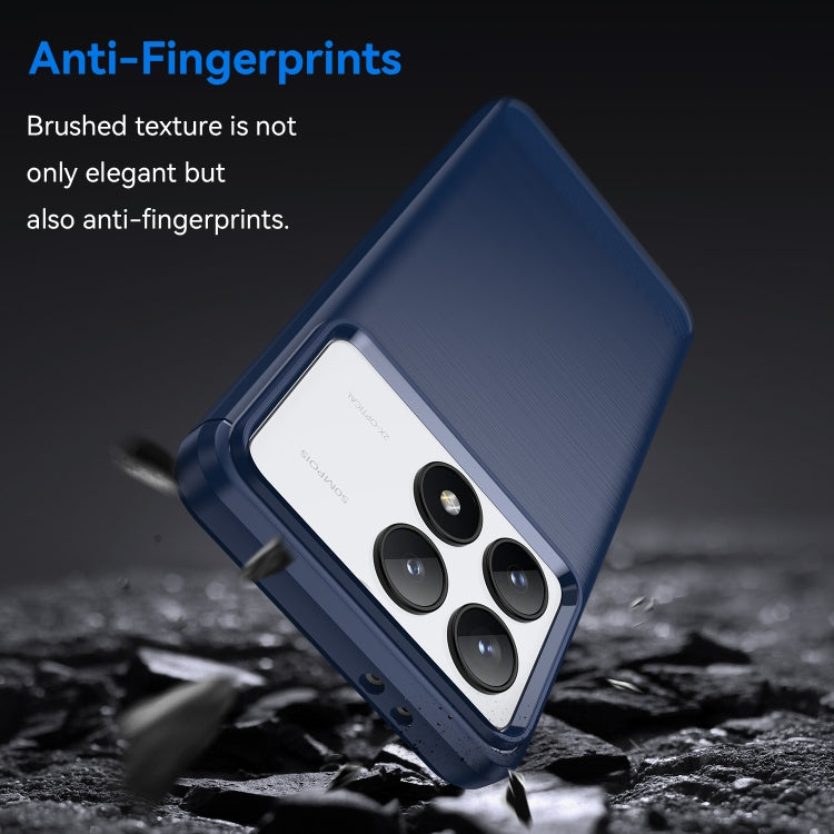 For Xiaomi Redmi K70 Pro Brushed Texture Carbon Fiber TPU Phone Case(Blue) - free shipping - PMC Jewellery - Order now!