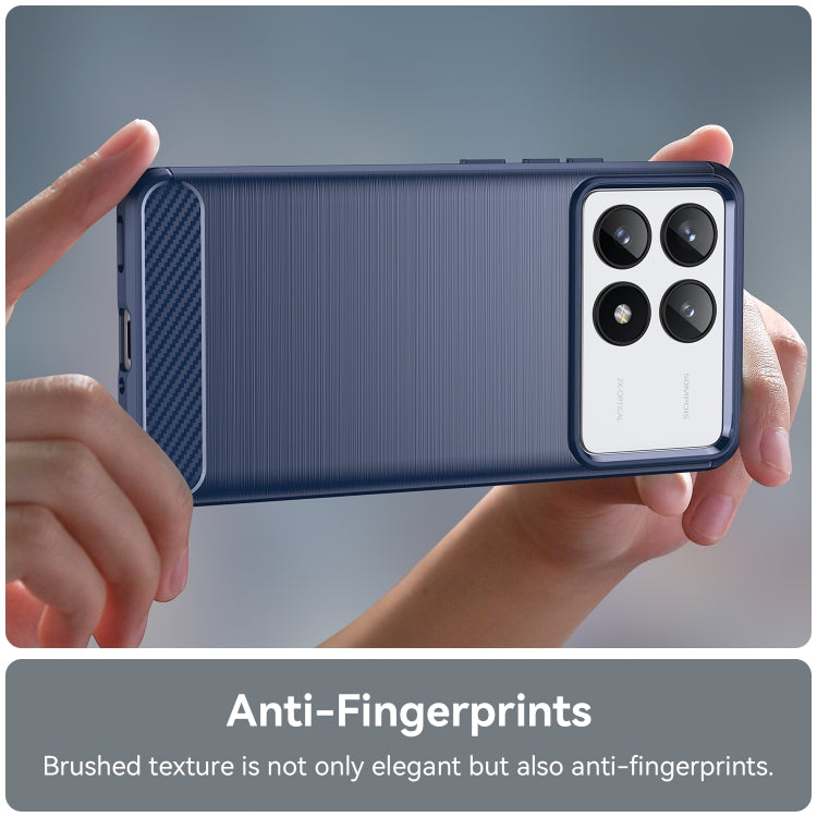 For Xiaomi Redmi K70 Pro Brushed Texture Carbon Fiber TPU Phone Case(Blue) - free shipping - PMC Jewellery - Order now!