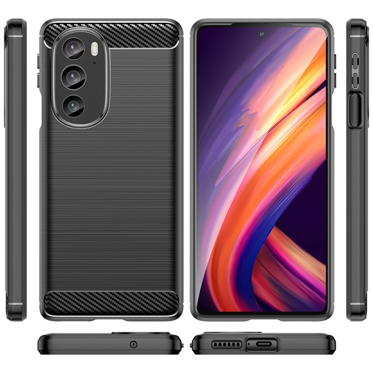 For Motorola Edge 30 Pro Brushed Texture Carbon Fiber TPU Phone Case(Black) - Motorola Cases by PMC TechLife | Online Shopping South Africa | PMC TechLife | Buy Now Pay Later Mobicred