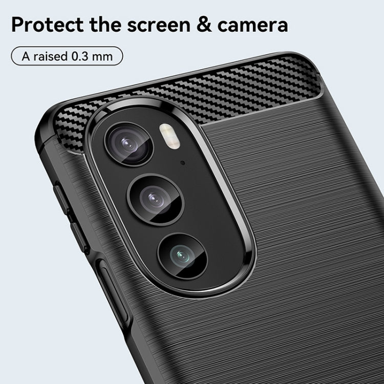 For Motorola Edge+ 2022 Brushed Texture Carbon Fiber TPU Phone Case(Black) - Motorola Cases by PMC TechLife | Online Shopping South Africa | PMC TechLife | Buy Now Pay Later Mobicred