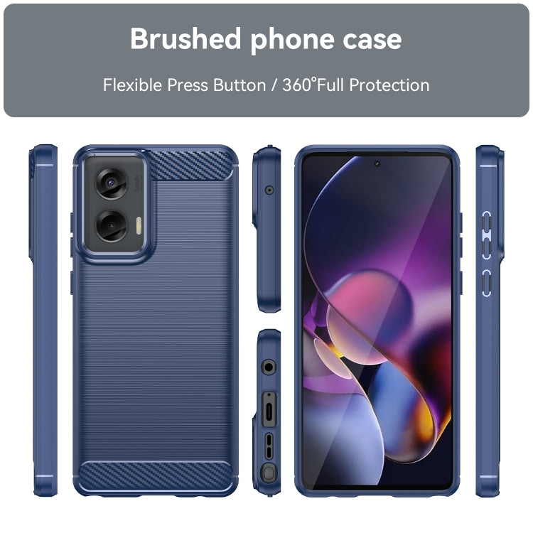 For Motorola Moto G Stylus 5G 2024 Brushed Texture Carbon Fiber TPU Phone Case(Blue) - Motorola Cases by PMC Jewellery | Online Shopping South Africa | PMC Jewellery | Buy Now Pay Later Mobicred