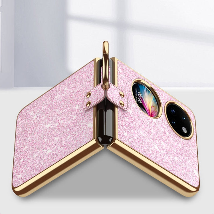 For Huawei P50 Pocket Plating Gradient Color Glitter Phone Case With Ring Holder(Gold) - Huawei Cases by PMC TechLife | Online Shopping South Africa | PMC TechLife | Buy Now Pay Later Mobicred