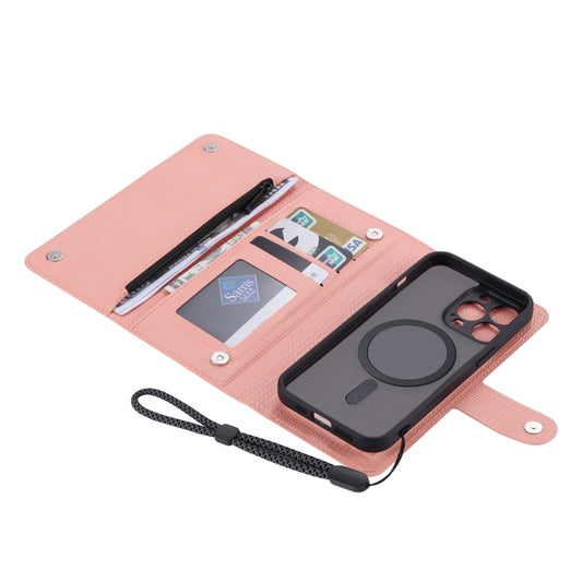 For iPhone 14 Pro Max ViLi GHB Series MagSafe Magnetic Zipper Leather Phone Case(Pink) - iPhone 14 Pro Max Cases by ViLi | Online Shopping South Africa | PMC Jewellery | Buy Now Pay Later Mobicred