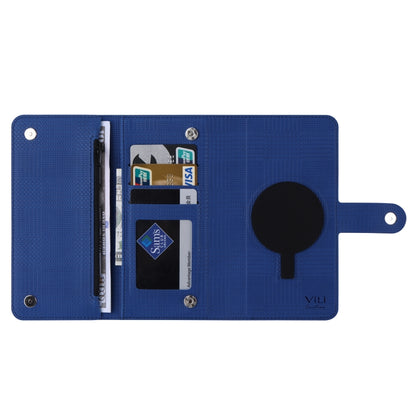 For iPhone 14 Pro ViLi GHB Series MagSafe Magnetic Zipper Leather Phone Case(Blue) - iPhone 14 Pro Cases by ViLi | Online Shopping South Africa | PMC Jewellery | Buy Now Pay Later Mobicred