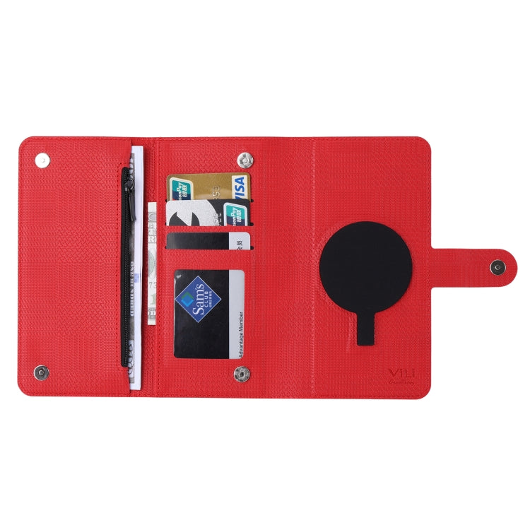 For iPhone 15 ViLi GHB Series MagSafe Magnetic Zipper Leather Phone Case(Red) - free shipping - PMC Jewellery - Order now!