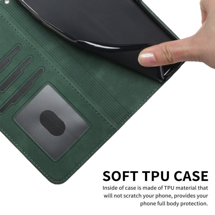 For Huawei Pura 70 Cubic Skin Feel Flip Leather Phone Case(Green) - free shipping - PMC Jewellery - Order now!