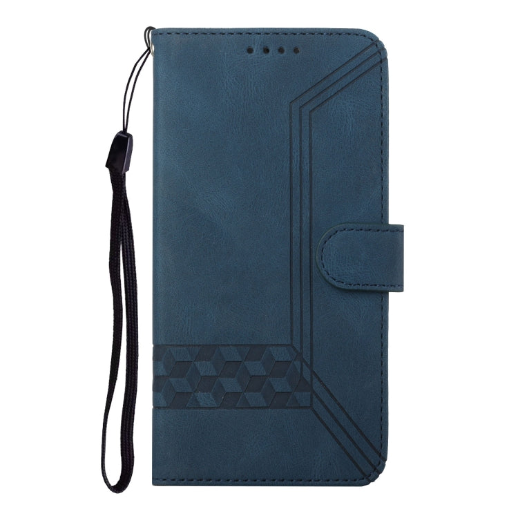 For OPPO A79 Cubic Skin Feel Flip Leather Phone Case(Blue) - OPPO Cases by PMC Jewellery | Online Shopping South Africa | PMC Jewellery | Buy Now Pay Later Mobicred