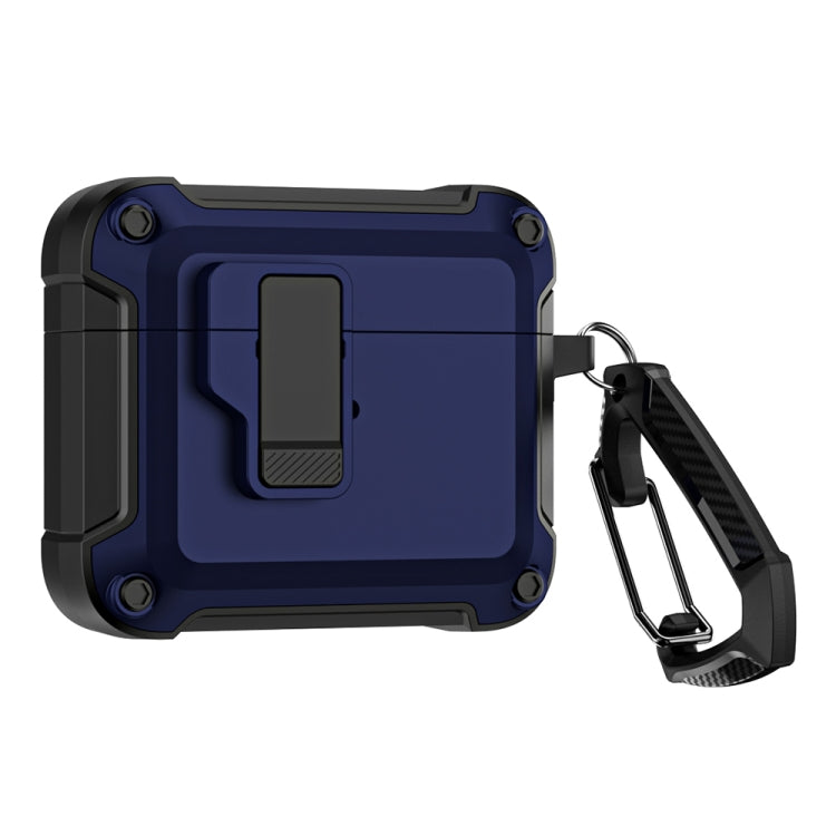 For AirPods 3 TPU + PC Wireless Bluetooth Earphone Protective Case with Switch Lock & Hook(Royal Blue) - For AirPods 3 by PMC Jewellery | Online Shopping South Africa | PMC Jewellery | Buy Now Pay Later Mobicred