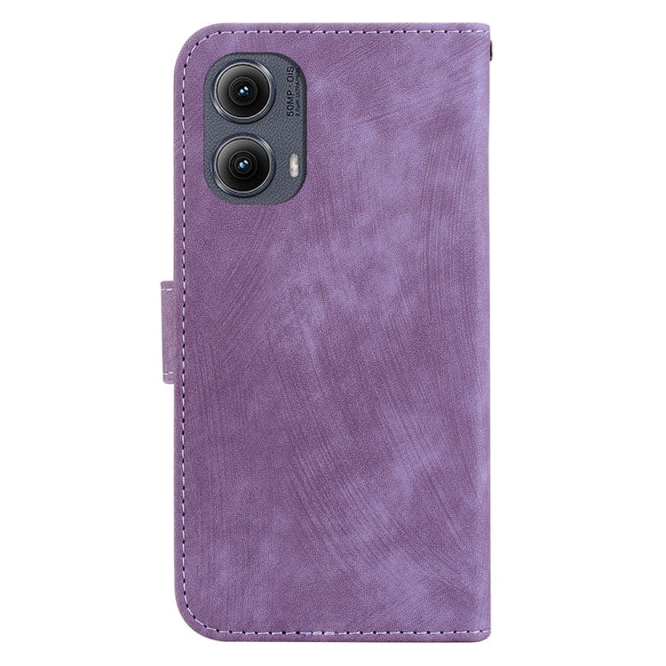 For Motorola Edge 2024 Little Tiger Embossed Leather Phone Case(Purple) - Motorola Cases by PMC Jewellery | Online Shopping South Africa | PMC Jewellery | Buy Now Pay Later Mobicred