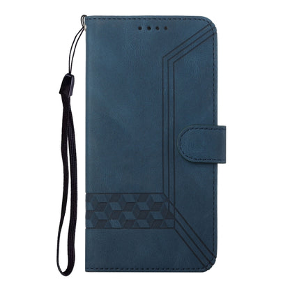 For iPhone 16 Pro Cubic Skin Feel Flip Leather Phone Case(Blue) - iPhone 16 Pro Cases by PMC Jewellery | Online Shopping South Africa | PMC Jewellery | Buy Now Pay Later Mobicred