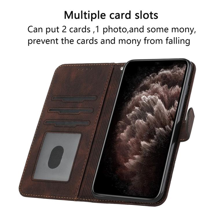 For iPhone 17 Pro Max Cubic Skin Feel Flip Leather Phone Case(Brown) - free shipping - PMc TechLife - Order now!