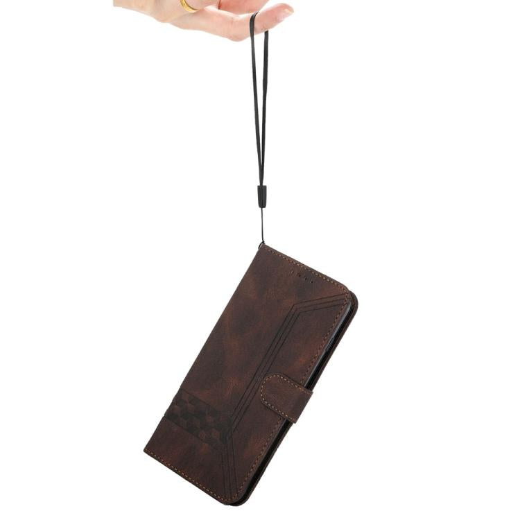 For iPhone 17 Pro Cubic Skin Feel Flip Leather Phone Case(Brown) - free shipping - PMc TechLife - Order now!
