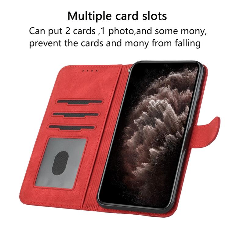 For iPhone 17 Pro Cubic Skin Feel Flip Leather Phone Case(Red) - free shipping - PMc TechLife - Order now!