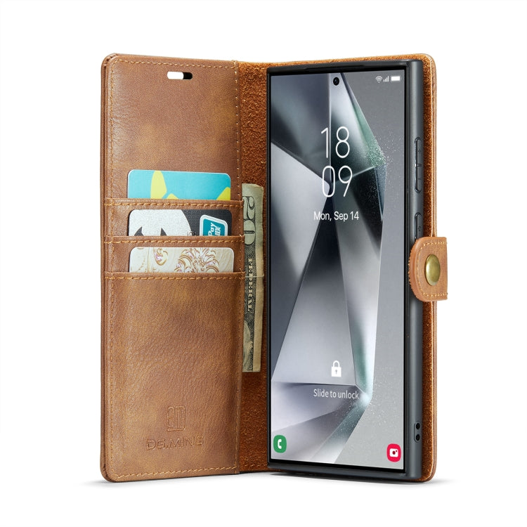 For Samsung Galaxy S24 Ultra 5G DG.MING Crazy Horse Texture Detachable Magnetic Leather Case(Brown) - Galaxy S24 Ultra 5G Cases by DG.MING | Online Shopping South Africa | PMC Jewellery | Buy Now Pay Later Mobicred