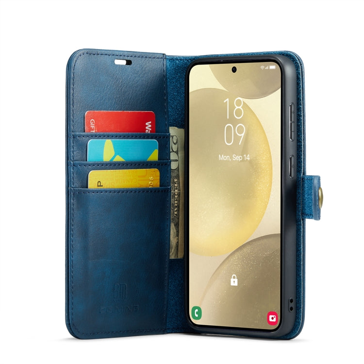 For Samsung Galaxy S24 5G DG.MING Crazy Horse Texture Detachable Magnetic Leather Case(Blue) - free shipping - PMC Jewellery - Order now!