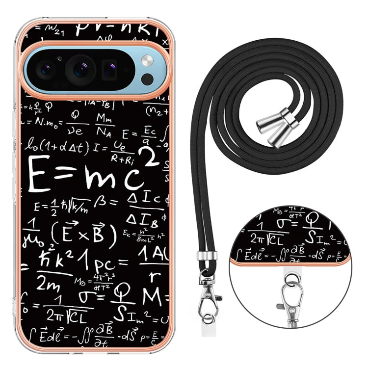 For Google Pixel 9 / 9 Pro Electroplating Dual-side IMD Phone Case with Lanyard(Equation) - Google Cases by PMC TechLife | Online Shopping South Africa | PMC TechLife | Buy Now Pay Later Mobicred
