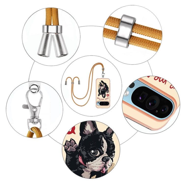 For Google Pixel 9 / 9 Pro Electroplating Dual-side IMD Phone Case with Lanyard(Lucky Dog) - Google Cases by PMC TechLife | Online Shopping South Africa | PMC TechLife | Buy Now Pay Later Mobicred