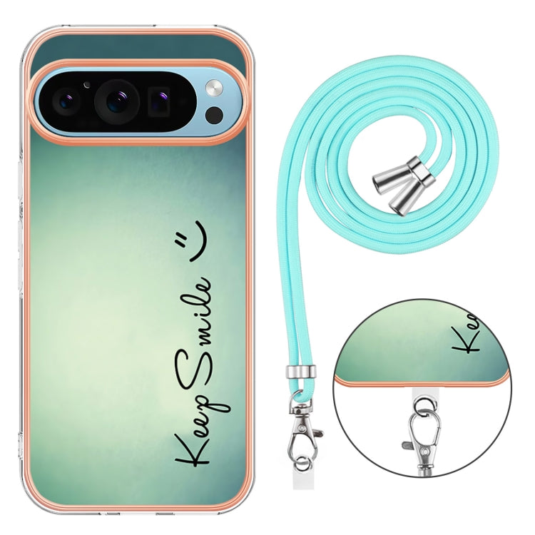 For Google Pixel 9 Pro XL Electroplating Dual-side IMD Phone Case with Lanyard(Smile) - Google Cases by PMC TechLife | Online Shopping South Africa | PMC TechLife | Buy Now Pay Later Mobicred