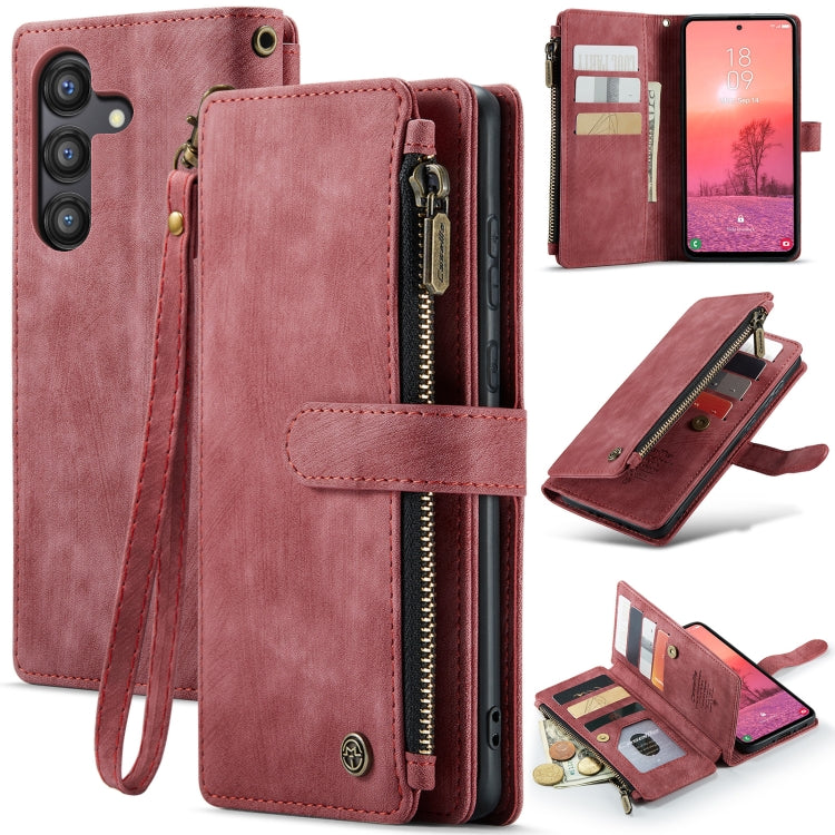 For Samsung Galaxy A35 5G CaseMe C30 Card Slots Zipper Wallet Leather Phone Case(Red) - Galaxy Phone Cases by CaseMe | Online Shopping South Africa | PMC Jewellery | Buy Now Pay Later Mobicred