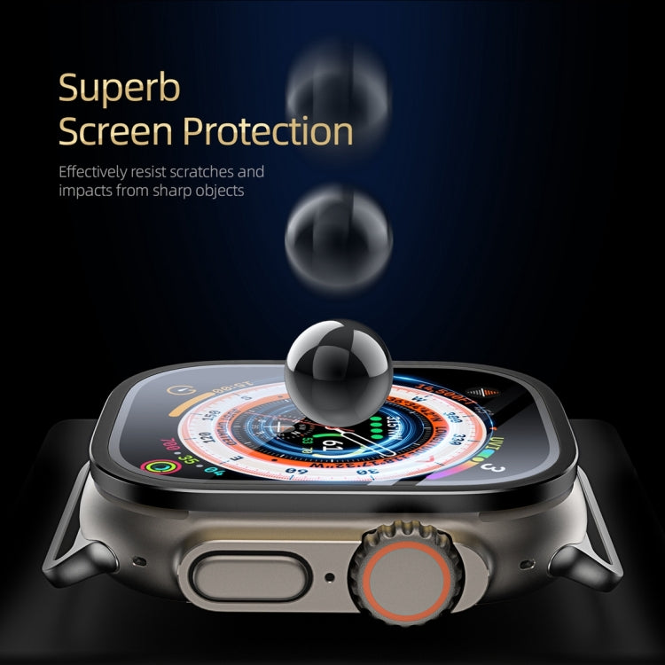 For Apple Watch Ultra 49mm / Ultra 2 49mm DUX DUCIS 2 in 1 Aluminum Alloy Frame Tempered Glass Screen Protector(Black) - Others by DUX DUCIS | Online Shopping South Africa | PMC Jewellery | Buy Now Pay Later Mobicred