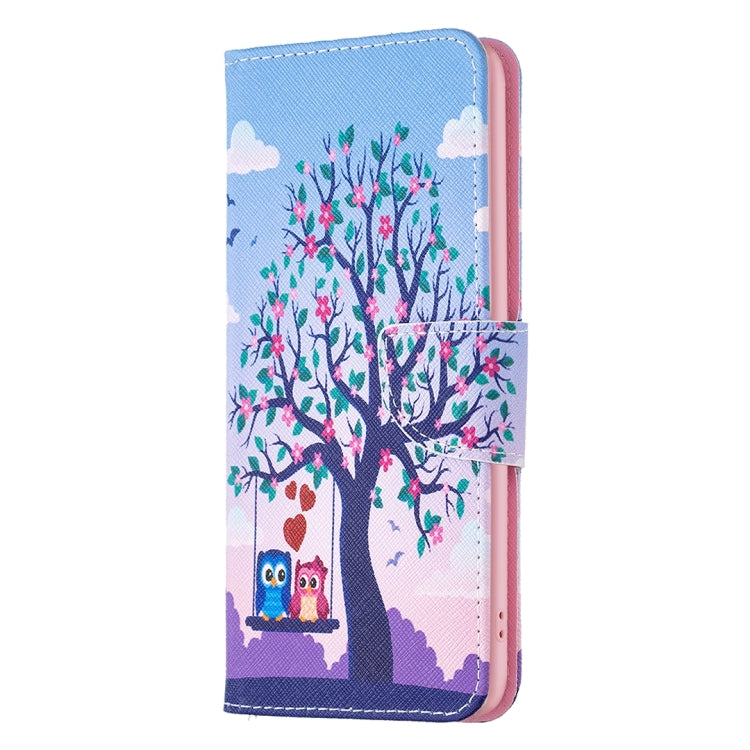 For Motorola Moto G14 4G Colored Drawing Pattern Leather Phone Case(Owl) - Motorola Cases by PMC TechLife | Online Shopping South Africa | PMC TechLife | Buy Now Pay Later Mobicred