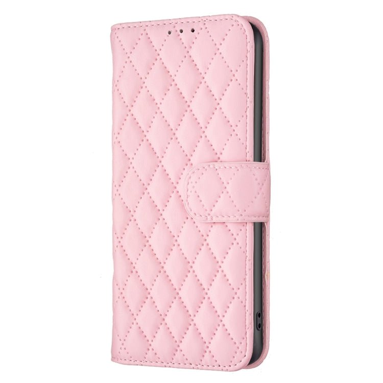 For Motorola Moto G Play 2024 Diamond Lattice Wallet Flip Leather Phone Case(Pink) - Motorola Cases by PMC Jewellery | Online Shopping South Africa | PMC Jewellery | Buy Now Pay Later Mobicred