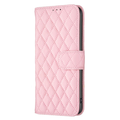 For Motorola Moto G Play 2024 Diamond Lattice Wallet Flip Leather Phone Case(Pink) - Motorola Cases by PMC Jewellery | Online Shopping South Africa | PMC Jewellery | Buy Now Pay Later Mobicred