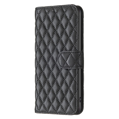 For Motorola Moto G Play 2024 Diamond Lattice Wallet Flip Leather Phone Case(Black) - Motorola Cases by PMC Jewellery | Online Shopping South Africa | PMC Jewellery | Buy Now Pay Later Mobicred