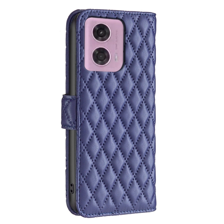 For Motorola Moto G24 Diamond Lattice Wallet Flip Leather Phone Case(Blue) - Motorola Cases by PMC TechLife | Online Shopping South Africa | PMC TechLife | Buy Now Pay Later Mobicred