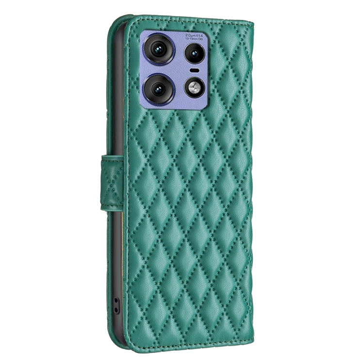 For Motorola Edge 50 Pro 5G Diamond Lattice Wallet Flip Leather Phone Case(Green) - Motorola Cases by PMC TechLife | Online Shopping South Africa | PMC TechLife | Buy Now Pay Later Mobicred