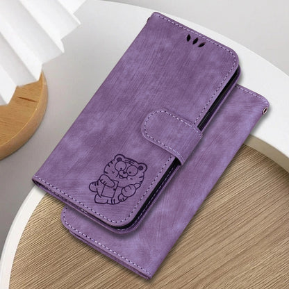 For Google Pixel 9 Pro Little Tiger Embossed Leather Phone Case(Purple) - Google Cases by PMC Jewellery | Online Shopping South Africa | PMC Jewellery | Buy Now Pay Later Mobicred