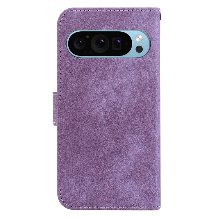 For Google Pixel 9 Pro Little Tiger Embossed Leather Phone Case(Purple) - Google Cases by PMC Jewellery | Online Shopping South Africa | PMC Jewellery | Buy Now Pay Later Mobicred