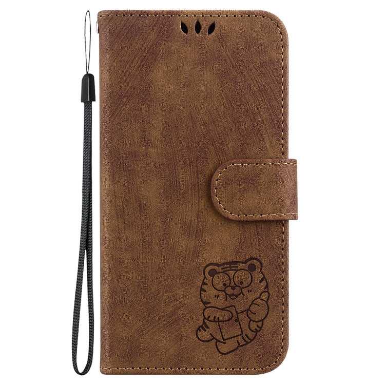 For Google Pixel 9 Little Tiger Embossed Leather Phone Case(Brown) - Google Cases by PMC TechLife | Online Shopping South Africa | PMC TechLife | Buy Now Pay Later Mobicred