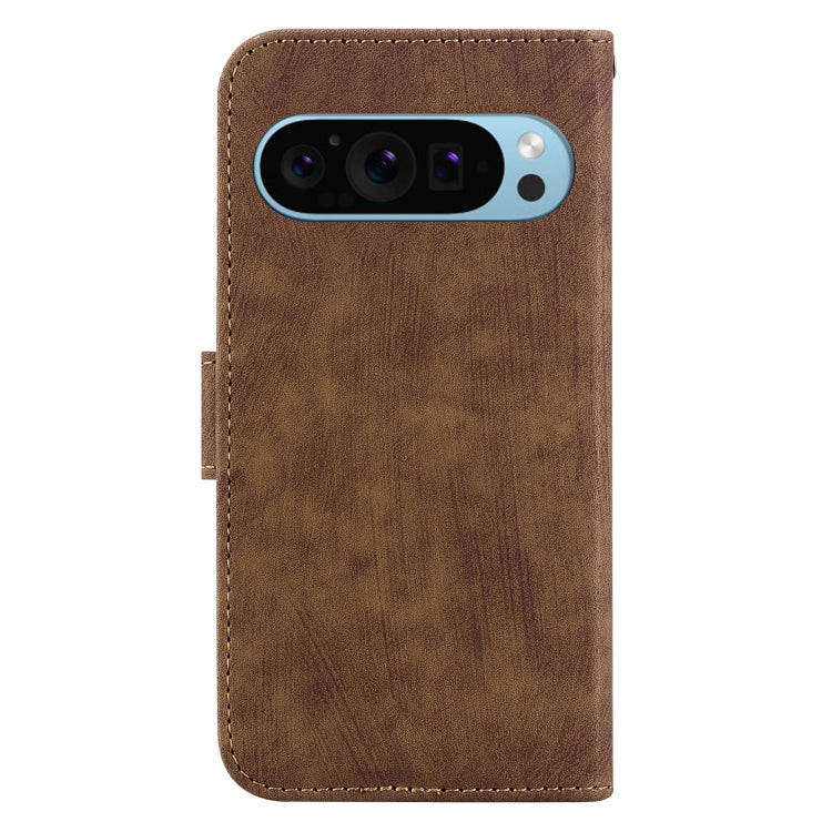 For Google Pixel 9 Little Tiger Embossed Leather Phone Case(Brown) - Google Cases by PMC TechLife | Online Shopping South Africa | PMC TechLife | Buy Now Pay Later Mobicred