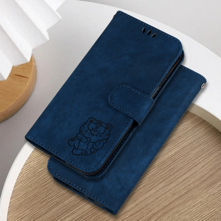 For Google Pixel 9 Little Tiger Embossed Leather Phone Case(Dark Blue) - Google Cases by PMC TechLife | Online Shopping South Africa | PMC TechLife | Buy Now Pay Later Mobicred