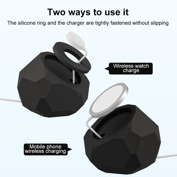 Diamond-shaped 2 in 1 Wireless Charging Silicone Base(Blue) - Charger / Holder by PMC TechLife | Online Shopping South Africa | PMC TechLife | Buy Now Pay Later Mobicred