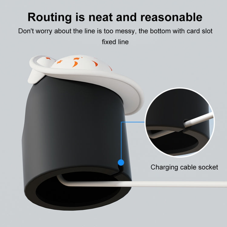 For Apple Watch Series Hat Bear Shaped Silicone Charging Base(Black) - Charger / Holder by PMC TechLife | Online Shopping South Africa | PMC TechLife | Buy Now Pay Later Mobicred