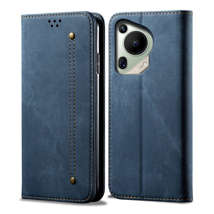 For Huawei Pura 70 Ultra Denim Texture Leather Phone Case(Blue) - Huawei Cases by PMC Jewellery | Online Shopping South Africa | PMC Jewellery | Buy Now Pay Later Mobicred