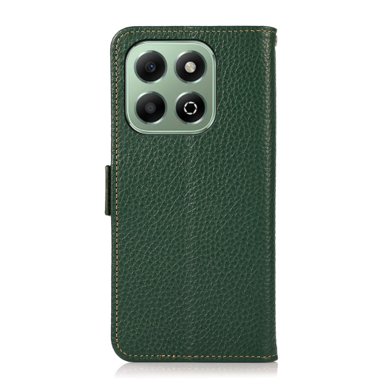 For Honor X6b KHAZNEH Side-Magnetic Litchi Genuine Leather RFID Phone Case(Green) - free shipping - PMC TechLife - Order now!