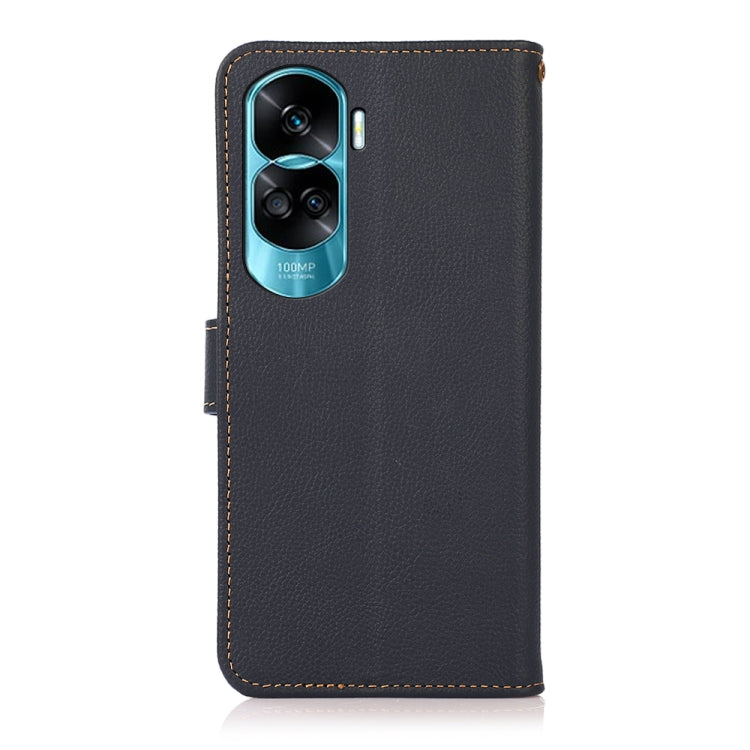 For Honor X50i 5G/90 Lite KHAZNEH Custer Genuine Leather RFID Phone Case(Blue) - Honor Cases by PMC TechLife | Online Shopping South Africa | PMC TechLife | Buy Now Pay Later Mobicred