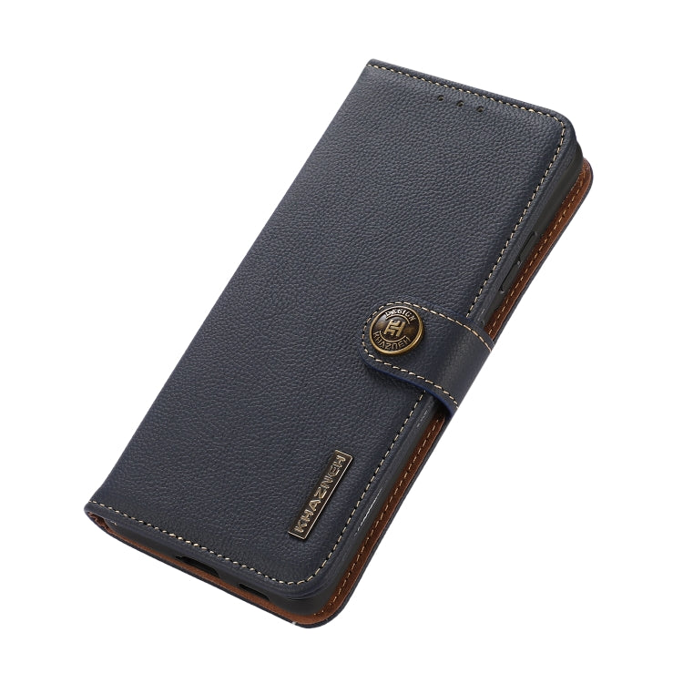 For Honor X6A KHAZNEH Custer Genuine Leather RFID Phone Case(Blue) - Honor Cases by PMC TechLife | Online Shopping South Africa | PMC TechLife | Buy Now Pay Later Mobicred