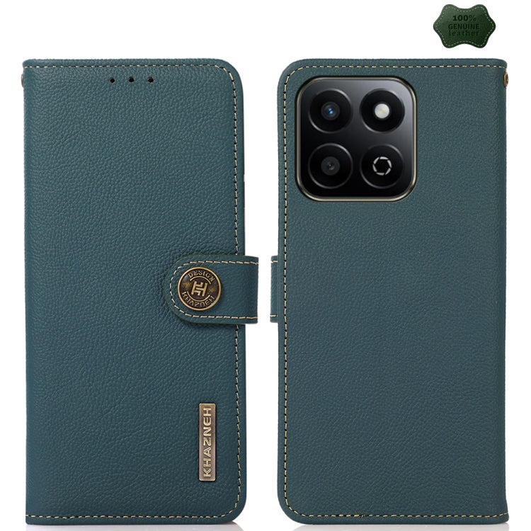 For Honor Play 60 Plus / 200 Smart KHAZNEH Custer Genuine Leather RFID Phone Case(Green) - Honor Cases by PMC TechLife | Online Shopping South Africa | PMC TechLife | Buy Now Pay Later Mobicred