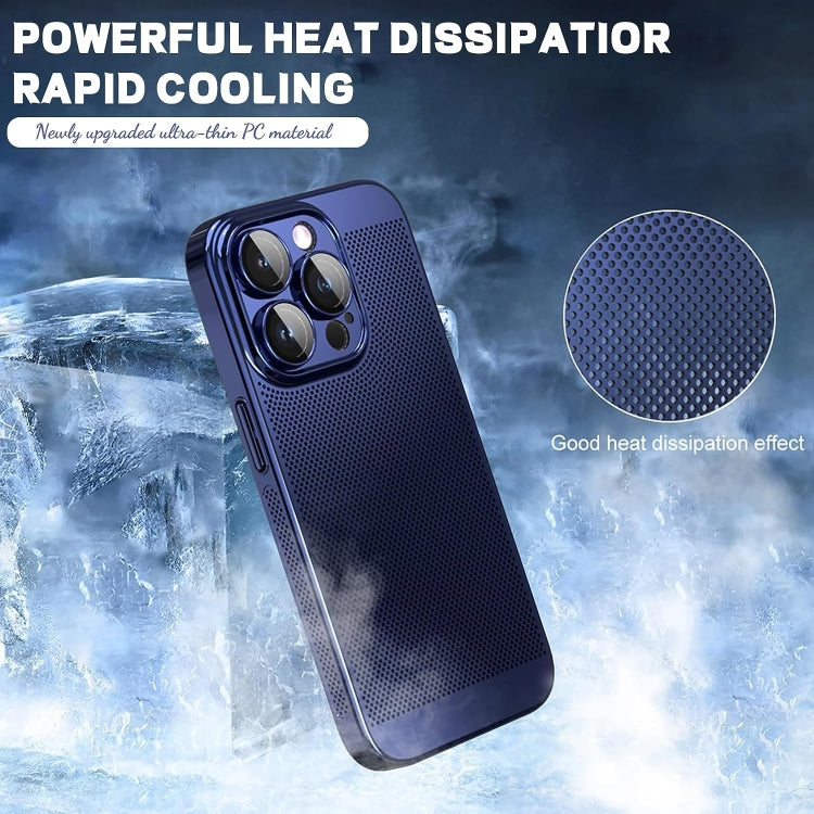 For iPhone 14 Fine Mesh Cooling Phone Case(Blue) - free shipping - PMC TechLife - Order now!