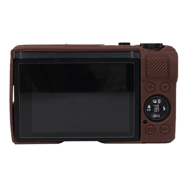 For Canon PowerShot G7 X Mark III / G7X3 Soft Silicone Protective Case with Lens Cover(Coffee) - Protective Case by PMC TechLife | Online Shopping South Africa | PMC TechLife